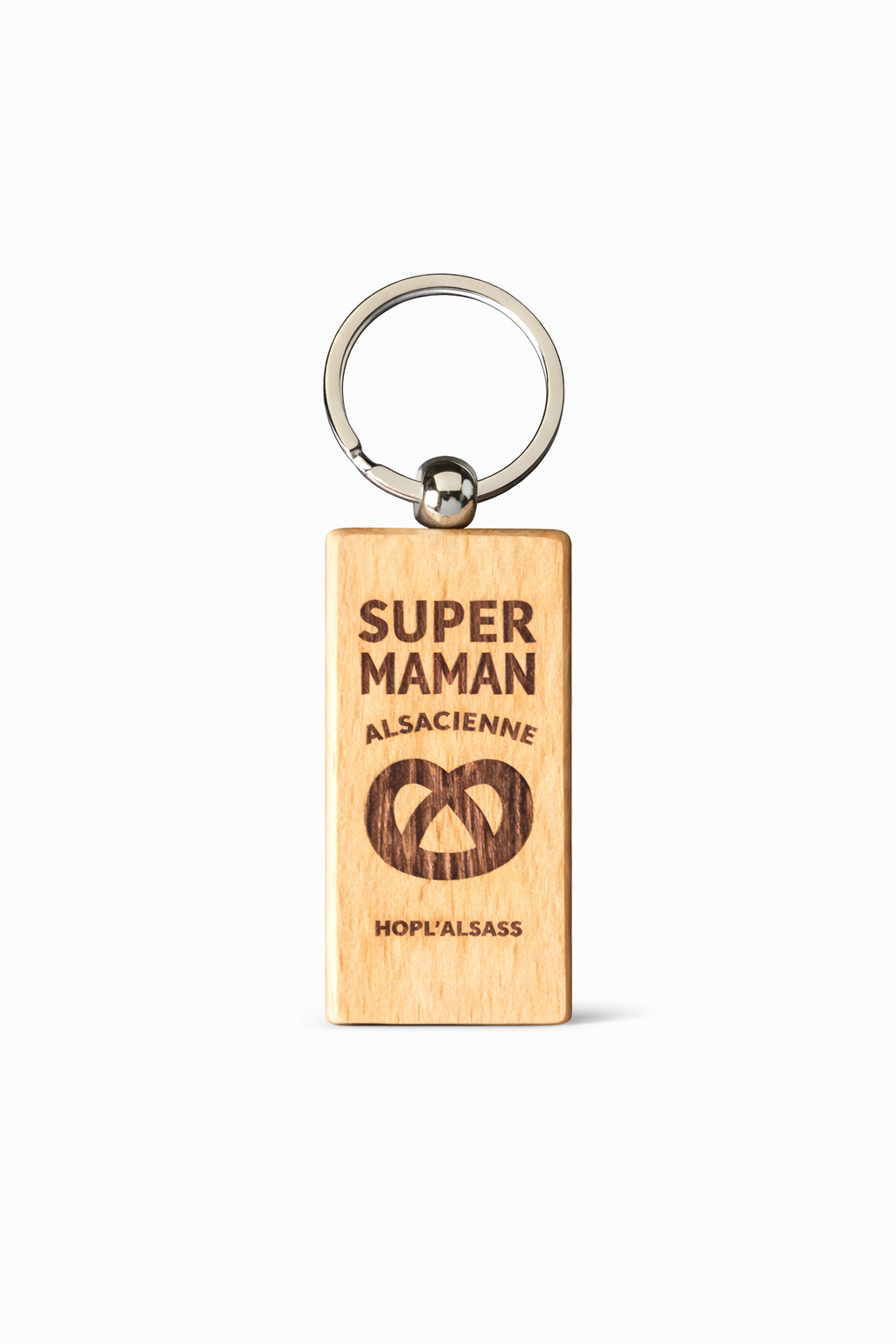 Porte clé bois SUPER MAMAN