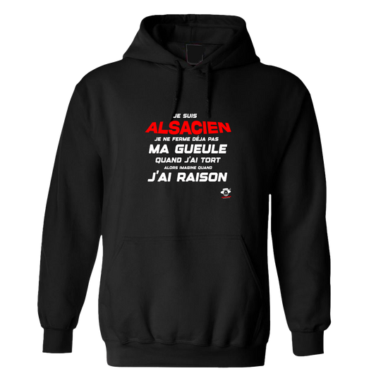 Sweat à capuche Ferme pas ma gueule Alsacien
