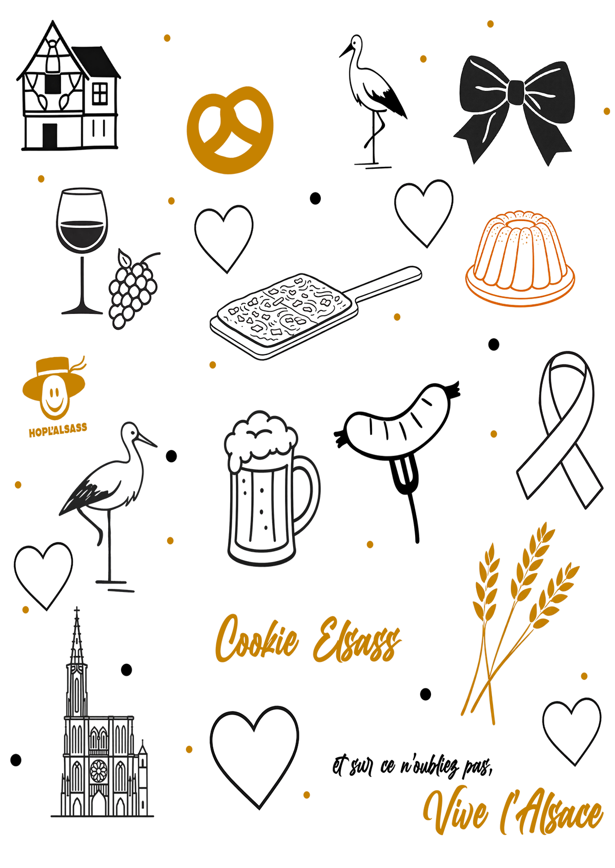Carte Postale Vive l'Alsace by Cookie Elsass