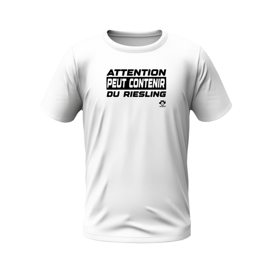 Attention peux contenir du riesling